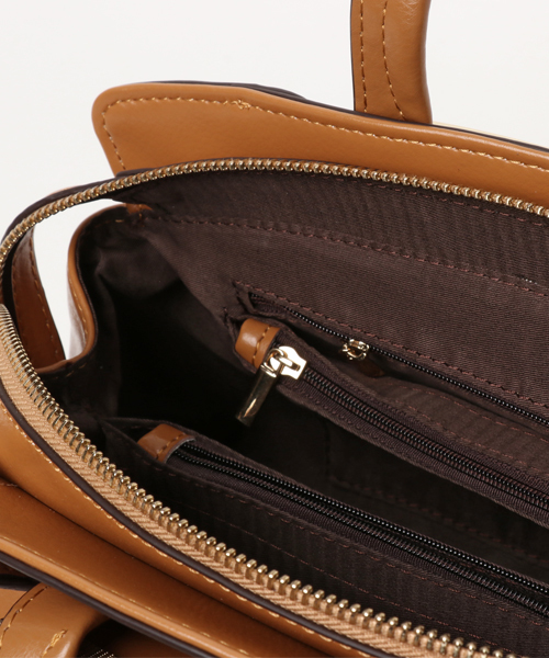 VitaFelice（ヴィータフェリーチェ）の「牛革2wayラウンドハンドバッグ（ハンドバッグ・レディース・ブラック/アイボリー/キャメル/ブラック×ブラック・FREE）」の12枚目の写真