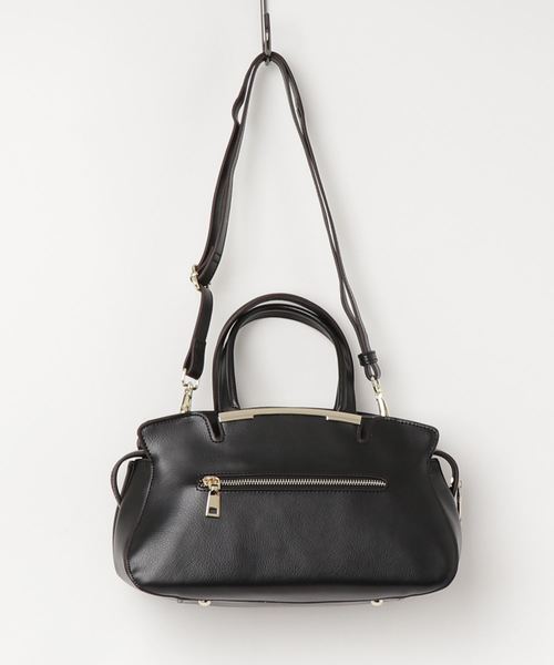 VitaFelice（ヴィータフェリーチェ）の「牛革2wayラウンドハンドバッグ（ハンドバッグ・レディース・ブラック/アイボリー/キャメル/ブラック×ブラック・FREE）」の15枚目の写真