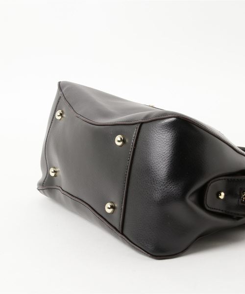 VitaFelice（ヴィータフェリーチェ）の「牛革2wayラウンドハンドバッグ（ハンドバッグ・レディース・ブラック/アイボリー/キャメル/ブラック×ブラック・FREE）」の7枚目の写真