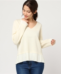 Amia | Amia プリーツレイヤードニット/27173009(ニット/セーター)