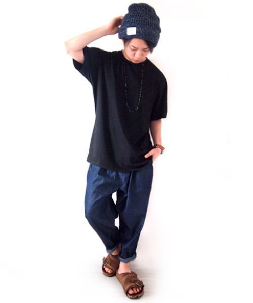 BEATJIVE(ビートジャイブ)の「シャンブレー デニムパンツ クロップドパンツ スラックス シェフパンツ 9分丈 7分丈 夏 メンズ(デニムパンツ・メンズ・ブラック/インディゴブルー/サックスブルー/ライトブラック・2/3)」の5枚目の写真