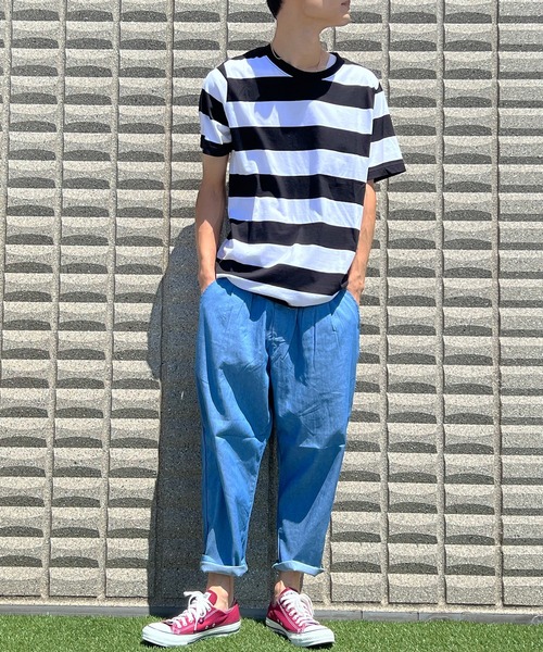 BEATJIVE(ビートジャイブ)の「シャンブレー デニムパンツ クロップドパンツ スラックス シェフパンツ 9分丈 7分丈 夏 メンズ(デニムパンツ・メンズ・ブラック/インディゴブルー/サックスブルー/ライトブラック・2/3)」の14枚目の写真