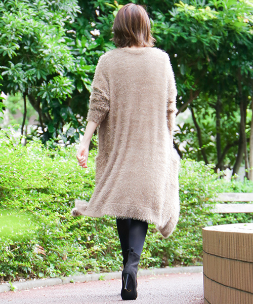 N.（N. Natural Beauty Basic）（エヌエヌナチュラルビューティーベーシック）の「◆フェザーヤーンロングカーディガン（カーディガン/ボレロ・レディース・ピンク/ベージュ/グレー・MEDIUM）」の5枚目の写真