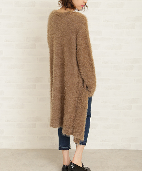 N.（N. Natural Beauty Basic）（エヌエヌナチュラルビューティーベーシック）の「◆フェザーヤーンロングカーディガン（カーディガン/ボレロ・レディース・ピンク/ベージュ/グレー・MEDIUM）」の10枚目の写真