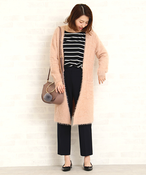 N.（N. Natural Beauty Basic）（エヌエヌナチュラルビューティーベーシック）の「◆フェザーヤーンロングカーディガン（カーディガン/ボレロ・レディース・ピンク/ベージュ/グレー・MEDIUM）」の12枚目の写真