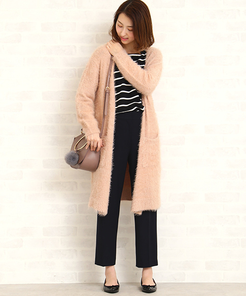 N.（N. Natural Beauty Basic）（エヌエヌナチュラルビューティーベーシック）の「◆フェザーヤーンロングカーディガン（カーディガン/ボレロ・レディース・ピンク/ベージュ/グレー・MEDIUM）」の13枚目の写真