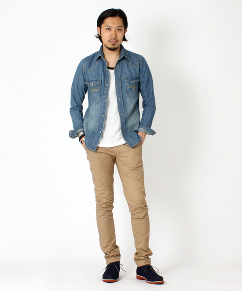 BEAMS(ビームス)の「□BEAMS / SKINNY チノパンツ(チノパンツ・メンズ・ベージュ/イエロー系その他/ネイビー/ブラック・SMALL/MEDIUM/LARGE/X-LARGE)」の16枚目の写真