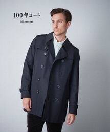 SANYO（サンヨー）の「＜100年コート＞ダブルトレンチショートコート（三陽格子）（トレンチコート・メンズ）」