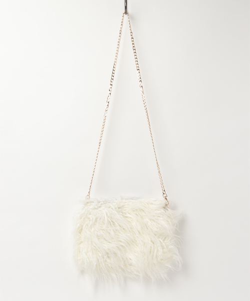 lala Born（ララボーン）の「lala Born/フェイクチベットラムBAG（ショルダーバッグ・レディース・ホワイト/ブラック・FREE）」の7枚目の写真