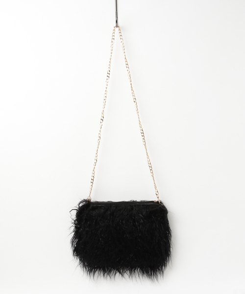 lala Born（ララボーン）の「lala Born/フェイクチベットラムBAG（ショルダーバッグ・レディース・ホワイト/ブラック・FREE）」の4枚目の写真