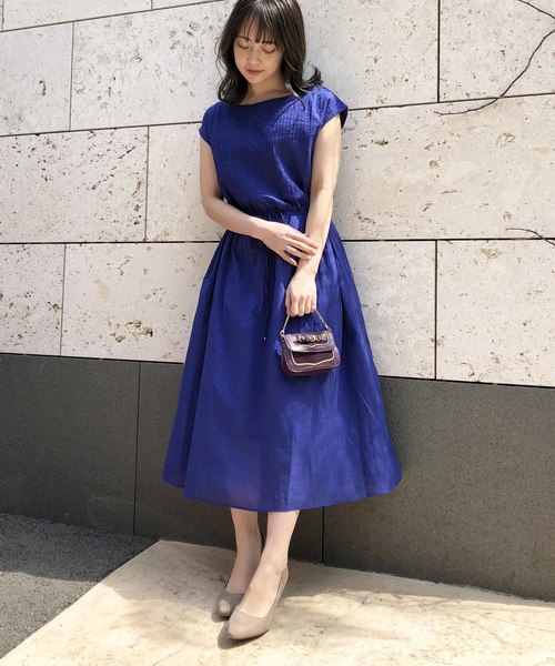 PICCIN（ピッチン）の「ピンタックコットンワンピース（ワンピース・レディース・オフホワイト/ブルー/グリーン/ブラック/パープル/マスタード/ベージュ/ピンク・MEDIUM）」の5枚目の写真