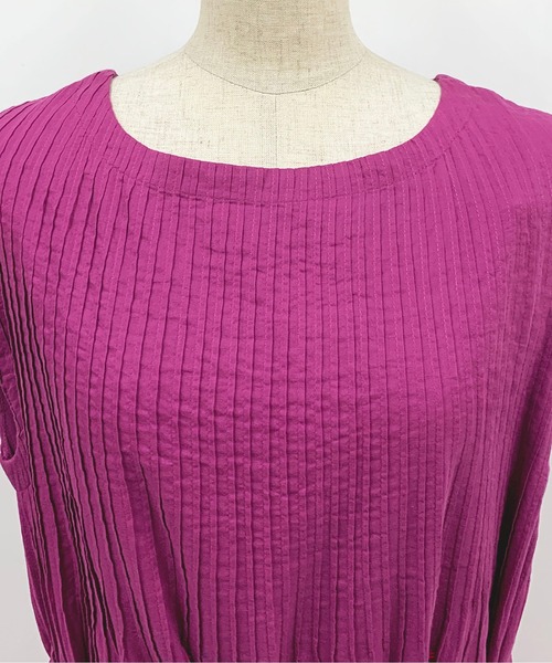 PICCIN（ピッチン）の「ピンタックコットンワンピース（ワンピース・レディース・オフホワイト/ブルー/グリーン/ブラック/パープル/マスタード/ベージュ/ピンク・MEDIUM）」の13枚目の写真