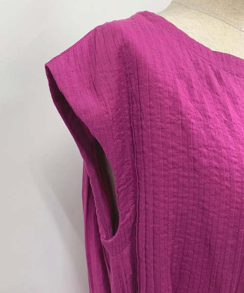 PICCIN（ピッチン）の「ピンタックコットンワンピース（ワンピース・レディース・オフホワイト/ブルー/グリーン/ブラック/パープル/マスタード/ベージュ/ピンク・MEDIUM）」の15枚目の写真