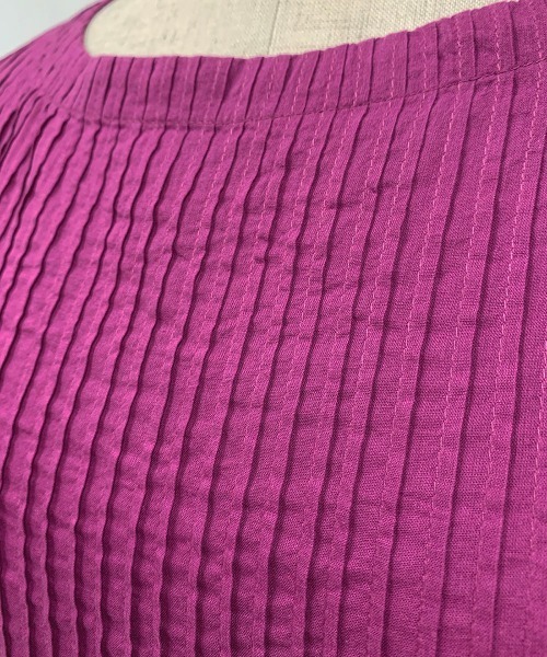 PICCIN（ピッチン）の「ピンタックコットンワンピース（ワンピース・レディース・オフホワイト/ブルー/グリーン/ブラック/パープル/マスタード/ベージュ/ピンク・MEDIUM）」の14枚目の写真