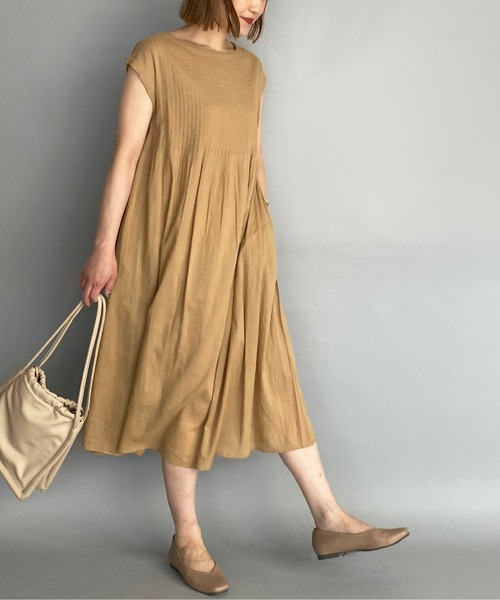 PICCIN（ピッチン）の「ピンタックコットンワンピース（ワンピース・レディース・オフホワイト/ブルー/グリーン/ブラック/パープル/マスタード/ベージュ/ピンク・MEDIUM）」の22枚目の写真