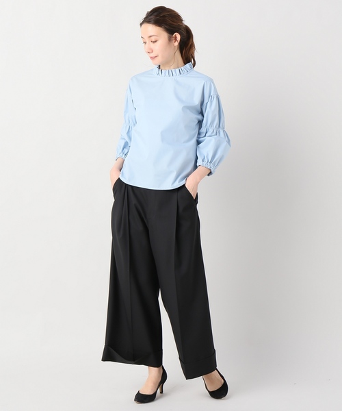 JOINT WORKS（ジョイントワークス）の「ハイネックソデギャザーブラウス（シャツ/ブラウス・レディース・ホワイト/サックスブルー/オレンジ・FREE）」の16枚目の写真