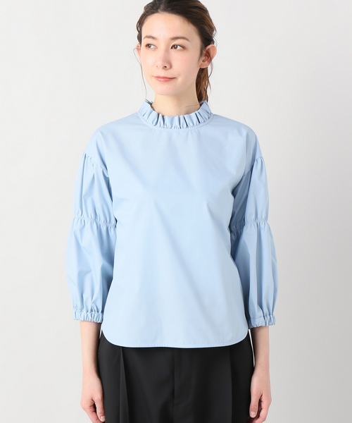 JOINT WORKS（ジョイントワークス）の「ハイネックソデギャザーブラウス（シャツ/ブラウス・レディース・ホワイト/サックスブルー/オレンジ・FREE）」の15枚目の写真