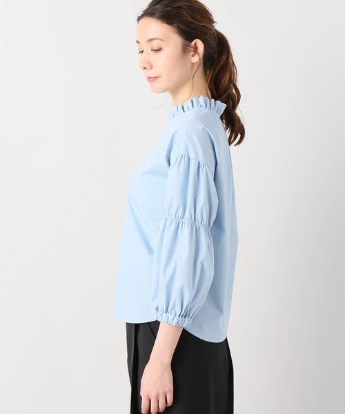 JOINT WORKS（ジョイントワークス）の「ハイネックソデギャザーブラウス（シャツ/ブラウス・レディース・ホワイト/サックスブルー/オレンジ・FREE）」の14枚目の写真
