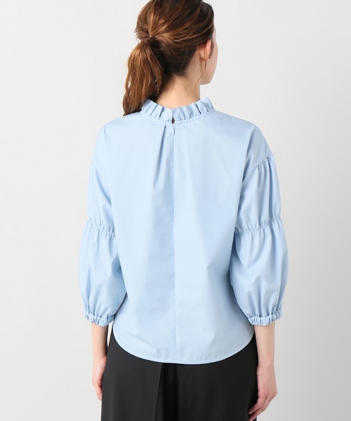 JOINT WORKS（ジョイントワークス）の「ハイネックソデギャザーブラウス（シャツ/ブラウス・レディース・ホワイト/サックスブルー/オレンジ・FREE）」の13枚目の写真
