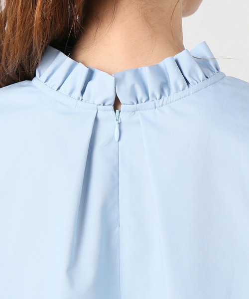 JOINT WORKS（ジョイントワークス）の「ハイネックソデギャザーブラウス（シャツ/ブラウス・レディース・ホワイト/サックスブルー/オレンジ・FREE）」の12枚目の写真