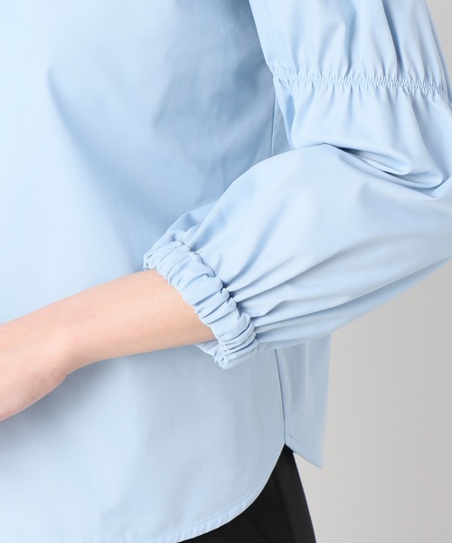 JOINT WORKS（ジョイントワークス）の「ハイネックソデギャザーブラウス（シャツ/ブラウス・レディース・ホワイト/サックスブルー/オレンジ・FREE）」の9枚目の写真