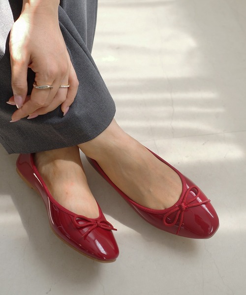 ★未使用★トッズ　バレエシューズ　スクエアトゥ　リボン　ギャザー　上品　5.5 楽天市場】送料無料 リボンギャザーフラットシューズ バレエ