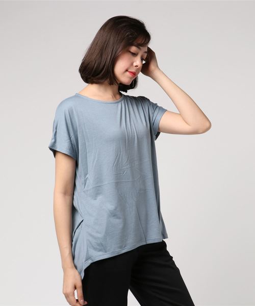 AMERICAN HOLIC（アメリカンホリック）の「・バックVネックチュニック（Tシャツ/カットソー・レディース・オフホワイト/サックスブルー/ネイビー/グレー系その他・FREE）」の5枚目の写真
