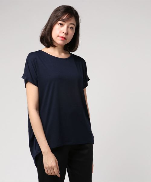 AMERICAN HOLIC（アメリカンホリック）の「・バックVネックチュニック（Tシャツ/カットソー・レディース・オフホワイト/サックスブルー/ネイビー/グレー系その他・FREE）」の4枚目の写真