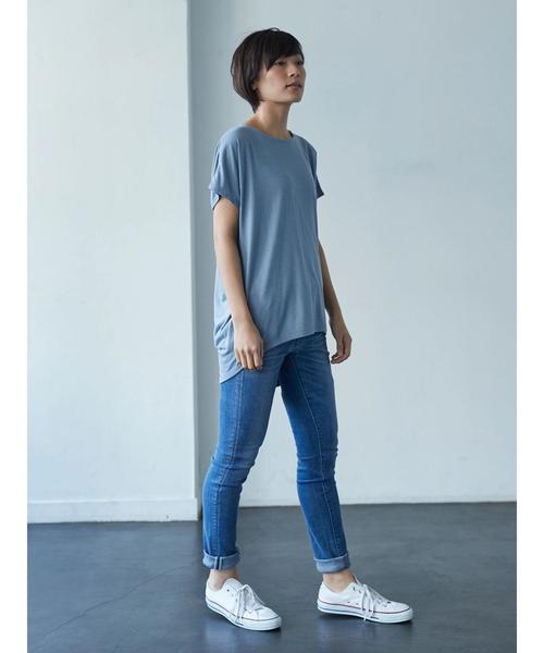 AMERICAN HOLIC（アメリカンホリック）の「・バックVネックチュニック（Tシャツ/カットソー・レディース・オフホワイト/サックスブルー/ネイビー/グレー系その他・FREE）」の12枚目の写真