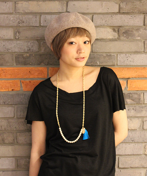 CIAOPANIC(チャオパニック)の「【Ciaopanic】 IVYベレー帽(ハンチング/ベレー帽・レディース・ネイビー/グレー/ベージュ/オレンジ/ブラック/グリーン/ブルー/イエロー・FREE)」の4枚目の写真