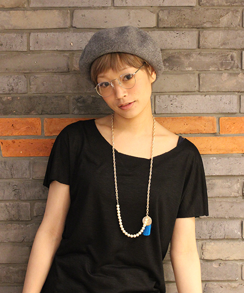 CIAOPANIC(チャオパニック)の「【Ciaopanic】 IVYベレー帽(ハンチング/ベレー帽・レディース・ネイビー/グレー/ベージュ/オレンジ/ブラック/グリーン/ブルー/イエロー・FREE)」の3枚目の写真