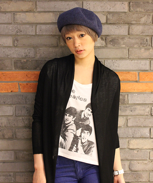 CIAOPANIC(チャオパニック)の「【Ciaopanic】 IVYベレー帽(ハンチング/ベレー帽・レディース・ネイビー/グレー/ベージュ/オレンジ/ブラック/グリーン/ブルー/イエロー・FREE)」の7枚目の写真