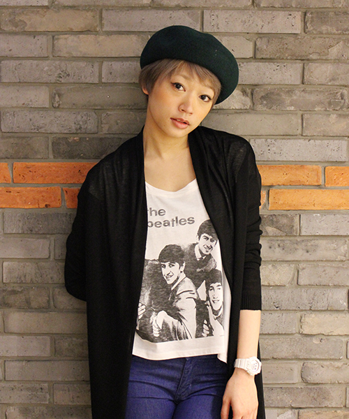 CIAOPANIC(チャオパニック)の「【Ciaopanic】 IVYベレー帽(ハンチング/ベレー帽・レディース・ネイビー/グレー/ベージュ/オレンジ/ブラック/グリーン/ブルー/イエロー・FREE)」の5枚目の写真