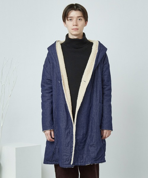 MONO-MART（モノマート）の「ビッグシルエット裏ボア起毛ロング丈コーディガン（その他アウター・メンズ・ネイビー/ブルー・M/L）」の17枚目の写真