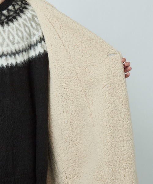 MONO-MART（モノマート）の「ビッグシルエット裏ボア起毛ロング丈コーディガン（その他アウター・メンズ・ネイビー/ブルー・M/L）」の21枚目の写真