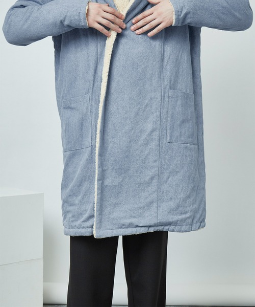 MONO-MART（モノマート）の「ビッグシルエット裏ボア起毛ロング丈コーディガン（その他アウター・メンズ・ネイビー/ブルー・M/L）」の20枚目の写真