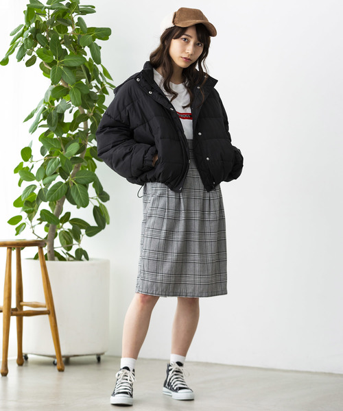 WEGO（ウィゴー）の「WEGO/2WAYカラーフード中綿ブルゾン（ダウンジャケット/コート・レディース・ブラック/レッド/イエロー/ライトピンク・FREE）」の6枚目の写真