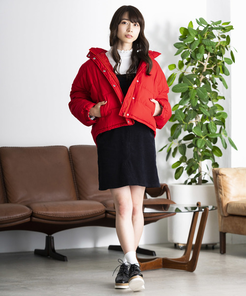 WEGO（ウィゴー）の「WEGO/2WAYカラーフード中綿ブルゾン（ダウンジャケット/コート・レディース・ブラック/レッド/イエロー/ライトピンク・FREE）」の13枚目の写真