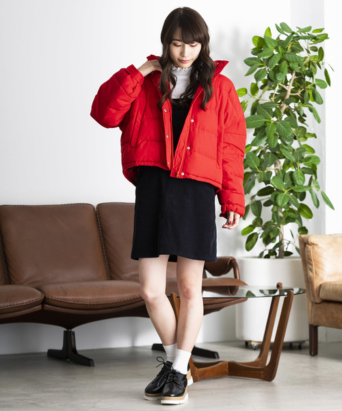 WEGO（ウィゴー）の「WEGO/2WAYカラーフード中綿ブルゾン（ダウンジャケット/コート・レディース・ブラック/レッド/イエロー/ライトピンク・FREE）」の14枚目の写真