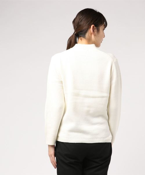 Petit Honfleur（プチオンフルール）の「ミックス編みニットプルオーバー（ニット/セーター・レディース・パープル/グレー/アイボリー・M size/L size）」の6枚目の写真