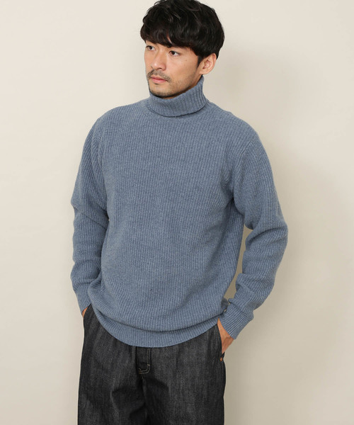 ADAM ET ROPE'（アダムエロペ）の「LANEROSSI 畦タートルネックニットプルオーバー（ニット/セーター・メンズ・ネイビー/サックスブルー/オレンジ/グリーン/ホワイト系その他2・M/L）」の5枚目の写真