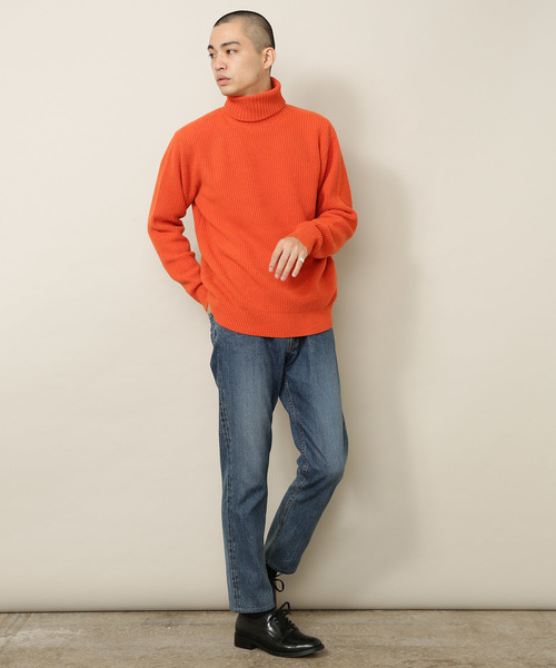 ADAM ET ROPE'（アダムエロペ）の「LANEROSSI 畦タートルネックニットプルオーバー（ニット/セーター・メンズ・ネイビー/サックスブルー/オレンジ/グリーン/ホワイト系その他2・M/L）」の13枚目の写真