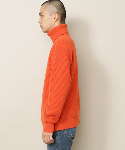 ADAM ET ROPE'（アダムエロペ）の「LANEROSSI 畦タートルネックニットプルオーバー（ニット/セーター・メンズ・ネイビー/サックスブルー/オレンジ/グリーン/ホワイト系その他2・M/L）」の7枚目の写真