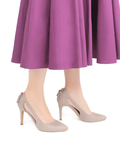 RANDA(ランダ)の「バックリボンサイドオープンパンプス(パンプス・レディース・ブラック/ベージュ/ブルー/ドット・23/24/25/22/21/25.5/22.5/24.5/23.5/21.5)」の2枚目の写真