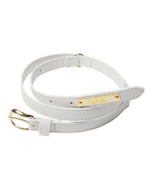 X-girl（エックスガール）の「BI-COLOR BELT（ベルト・レディース・ホワイト/ブラック/ピンク/グリーン/ネイビー・ONE SIZE）」の2枚目の写真