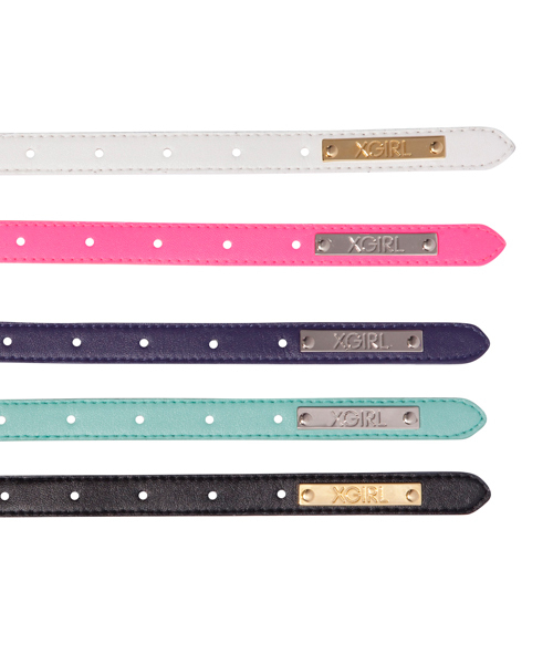 X-girl（エックスガール）の「BI-COLOR BELT（ベルト・レディース・ホワイト/ブラック/ピンク/グリーン/ネイビー・ONE SIZE）」の8枚目の写真