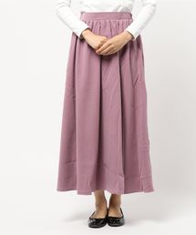 裏起毛フリース裏地ピーチスキンフレアマキシスカート