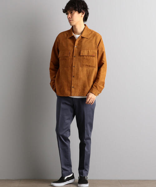 UNIVERSAL OVERALL（ユニバーサルオーバーオール）の「別注［ユニバーサルオーバーオール］UNIVERSAL OVERALL スエードタッチ シャツ ◆（シャツ/ブラウス・メンズ・ブラック/ブラウン・S/M/L）」の14枚目の写真