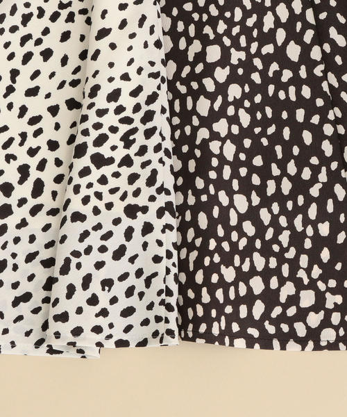 BEAUTY&YOUTH UNITED ARROWS（ビューティーアンドユースユナイテッドアローズ）の「BY∴ レオパードプリントフレアスカート -手洗い可能-◆（スカート・レディース・ブラック/オフホワイト・SMALL/MEDIUM/LARGE）」の3枚目の写真