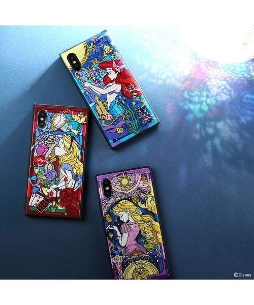 iPhone11 ケース ディズニー キャラクター TILE グリッター